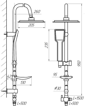 Душевая система Сантаком StOmega 1702 Хром 