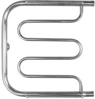 Полотенцесушитель водяной с боковым подключением/змеевик в ванную Energy Vega 600х600, форма Е-образная (фокстрот), нержавеющая сталь, подключение 1", 630мм х 600мм, все для подключения в комплекте