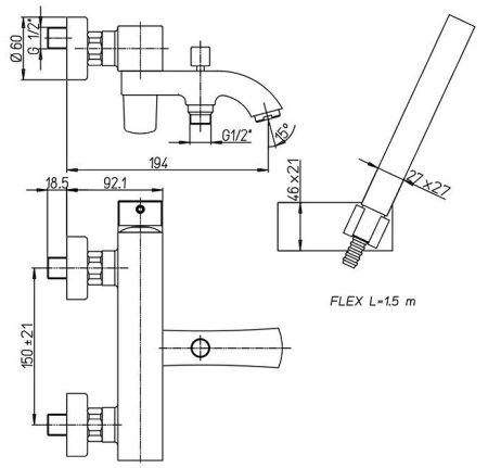 Смеситель для ванны Paini Lady 89BY105KM Белый Хром 