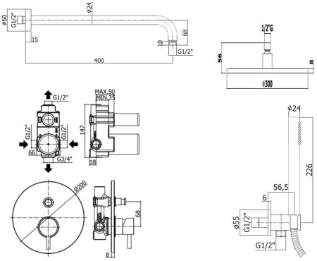 Душевая система Paffoni Light KITLIG015CRKING Хром 