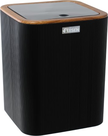 Ведро для мусора FIXSEN BLACK WOOD FX-401-6, черный/коричневый 