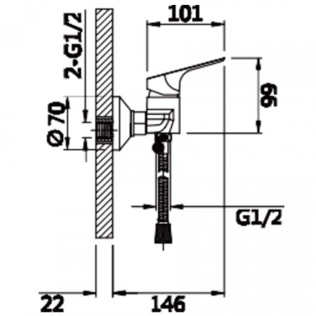 Смеситель для душа ViEiR V063561 Хром 