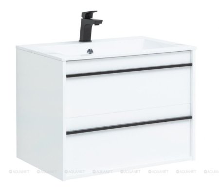 Тумба с раковиной Aquanet Lino 70 белый матовый 