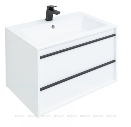 Тумба с раковиной Aquanet Lino 70 белый матовый 