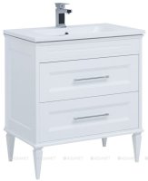 Тумба с раковиной Aquanet Бостон М 80 белый (лит. мрамор)