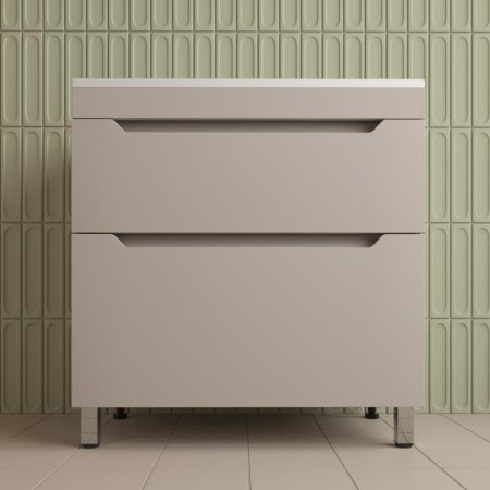 Тумба напольная Style Line "Остин" под раковину Фортуна 80 2 ящ крем эмаль PLUS 