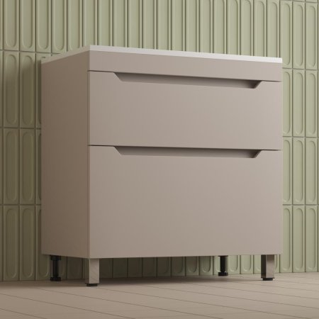 Тумба напольная Style Line "Остин" под раковину Фортуна 80 2 ящ крем эмаль PLUS 