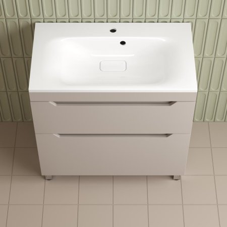 Тумба напольная Style Line "Остин" под раковину Фортуна 80 2 ящ крем эмаль PLUS 