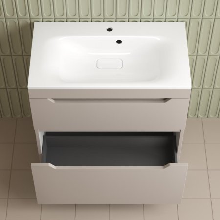 Тумба напольная Style Line "Остин" под раковину Фортуна 80 2 ящ крем эмаль PLUS 