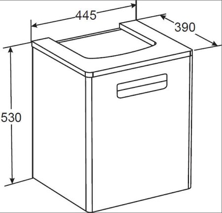 Тумба под раковину Roca The Gap 45 ZRU9302880 подвесная Белая глянцевая 