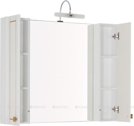 Зеркало-шкаф Aquanet Честер 105 белый/золото 