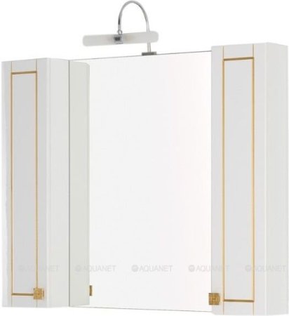 Зеркало-шкаф Aquanet Честер 105 белый/золото 