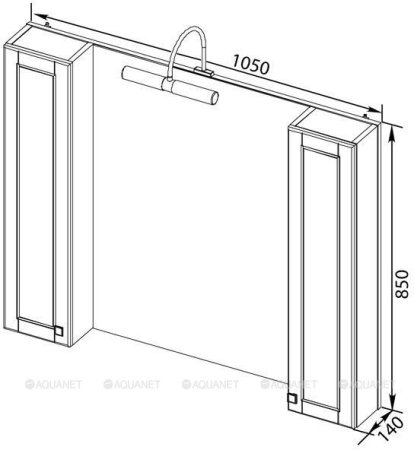 Зеркало-шкаф Aquanet Честер 105 белый/золото 