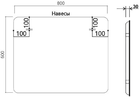 Зеркало Vincea 80 VLM-3MA800-2 с подсветкой c сенсорным выключателем, диммером и антизапотеванием 