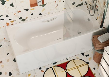 Акриловая ванна Roca BeCool 170x80 ZRU9302852+ZRU9302854+ZRU9302853 с каркасом, фронтальной панелью и ручками 