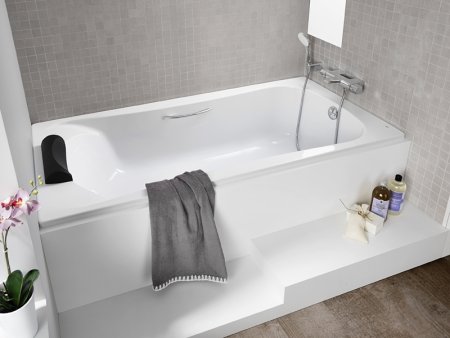 Акриловая ванна Roca BeCool 170x80 ZRU9302852+ZRU9302854+ZRU9302853 с каркасом, фронтальной панелью и ручками 