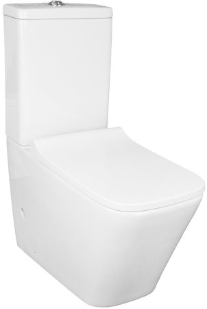 Унитаз компакт Azario Quadro AZ-2175 Белый с бачком и сиденьем Микролифт 