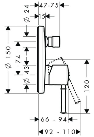 Смеситель Hansgrohe Talis Classic 14145000 для ванны с душем 