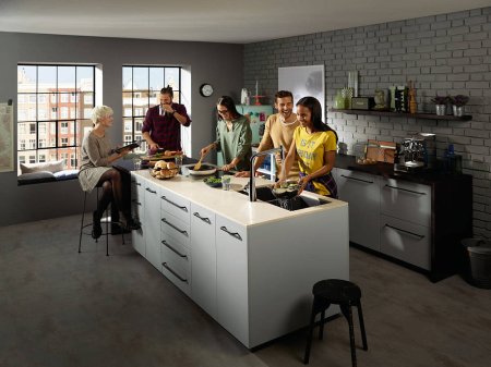 Смеситель Hansgrohe Metris M71 73801000 для кухонной мойки, хром 