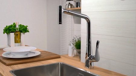Смеситель Hansgrohe Metris M71 73801000 для кухонной мойки, хром 