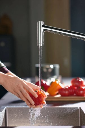 Смеситель Hansgrohe Metris M71 73801000 для кухонной мойки, хром 