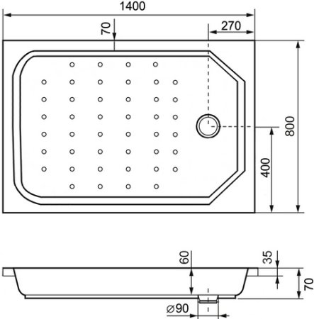 Поддон для душа RGW Style PR 80x140 