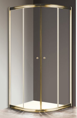 Душевой уголок Cezares Giubileo-R2-80 прозрачное стекло, золото 