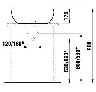 Раковина Laufen Alessi One 8.1897.1.400.104.1 накладная 