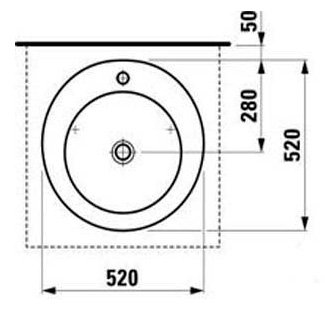 Раковина Laufen Alessi One 8.1897.1.400.104.1 накладная 