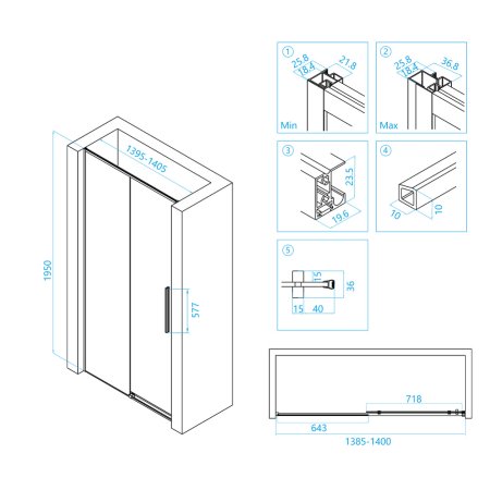 Душевая дверь в нишу RGW Stilvoll SV-12 140х195 профиль хром 