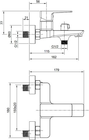 Смеситель для ванны Olive's Navarra 25201NR Хром 
