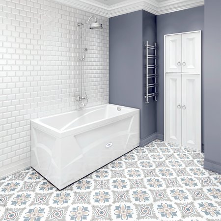 Акриловая ванна Radomir Vannesa Massage Фелиция 160х75, с гидромассажем и каркасом, экран с рисунком 