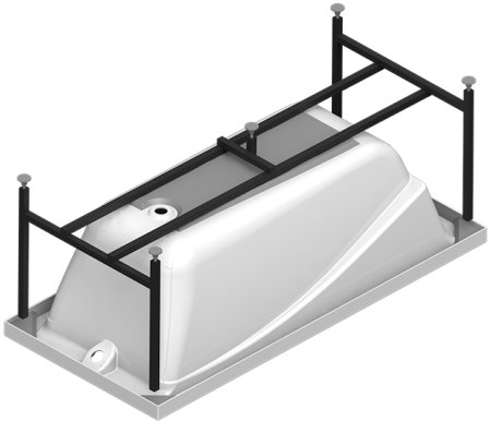 Акриловая ванна Radomir Vannesa Massage Фелиция 160х75, с гидромассажем и каркасом, экран с рисунком 