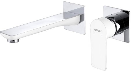 Смеситель для раковины Abber Weiss Insel AF8082W Белый хром 
