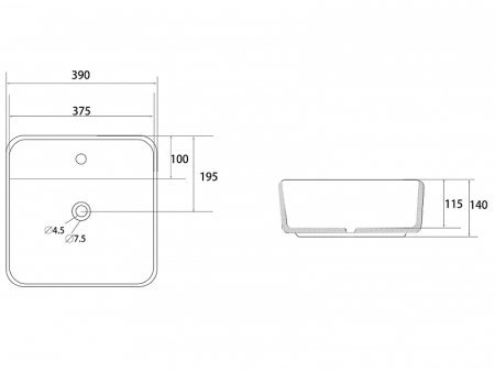 Раковина-чаша Abber Rechteck 42 AC2214 Белая 