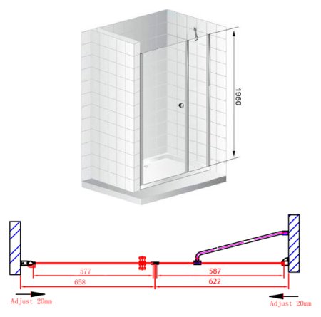 Душевая дверь в нишу Cezares Elena B11 60/70 P Cr R 