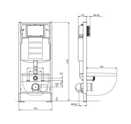 Система инсталляции для унитазов Акватек Promo 47 INS-0000013 