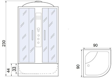 Душевая кабина River Desna XL 90x90 MT 10000006137 с гидромассажем 