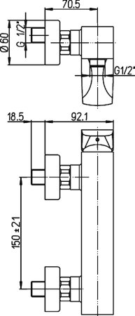 Смеситель для душа Paini F1CR5112SKM Хром 