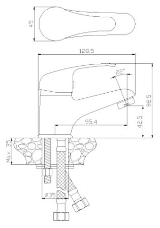 Смеситель для раковины Rossinka Y35-11 Хром 