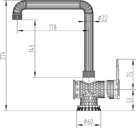 Смеситель для кухонной мойки Zorg Antic A 418 K-BR LOFT 