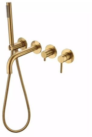 Смеситель для ванны встраиваемый Grocenberg GB5070GL, брашированное золото 