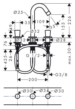 Смеситель Hansgrohe Logis 71133000 для раковины 