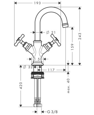Смеситель Axor Montreux 16505000 для раковины 