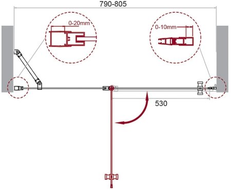 Душевая дверь BelBagno Etna 80 ETNA-B-12-60/20-C-Cr профиль Хром стекло прозрачное 