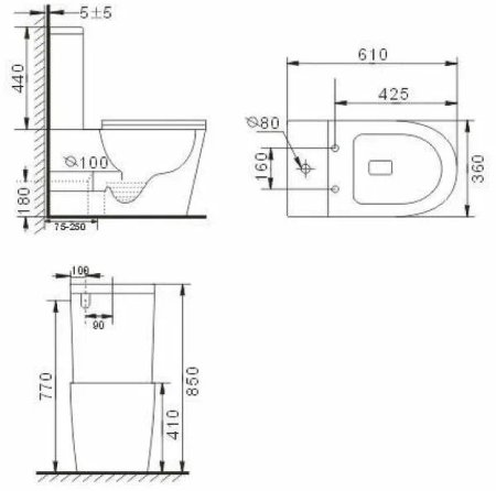 Унитаз компакт Teka Nexos 117330000 с бачком и сиденьем Микролифт 