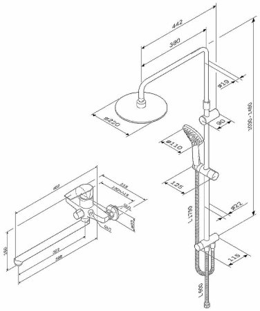 Душевая система AM.PM Gem F40890A94 Хром 