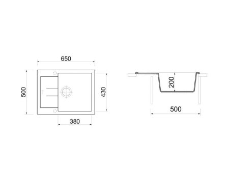 Мойка для кухни каменная Longran Amanda AMG 65х50 Лава 