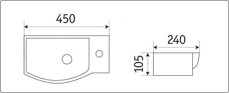 Раковина CeramaLux 7947BL подвесная 