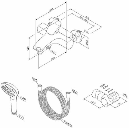 Смеситель для ванны AM.PM Spirit V2.0 F70A15000 Хром 